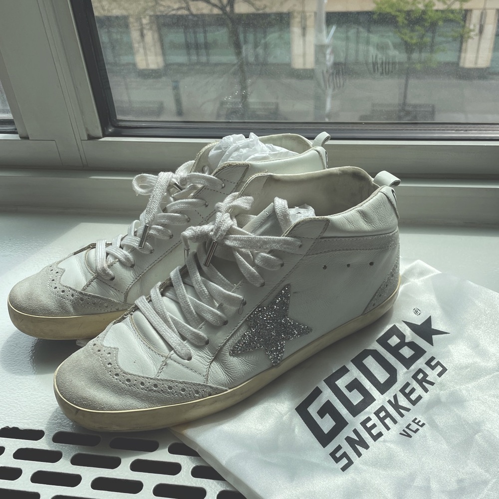 Golden Goose Swarovski White Sneakers
